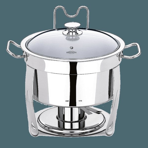 Rechaud Redondo Brinox Savoy 8 Litros Ø33 x 43cm Aço Inoxidável