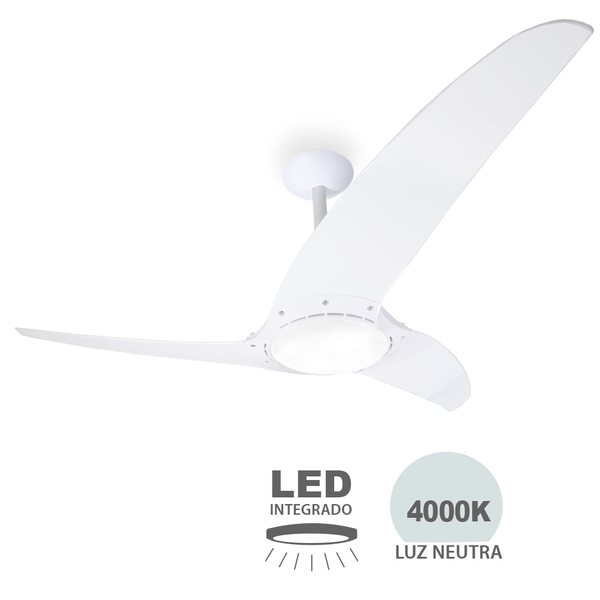 Ventilador de Teto Led Neevo 3 Pás 127V Branco Spirit